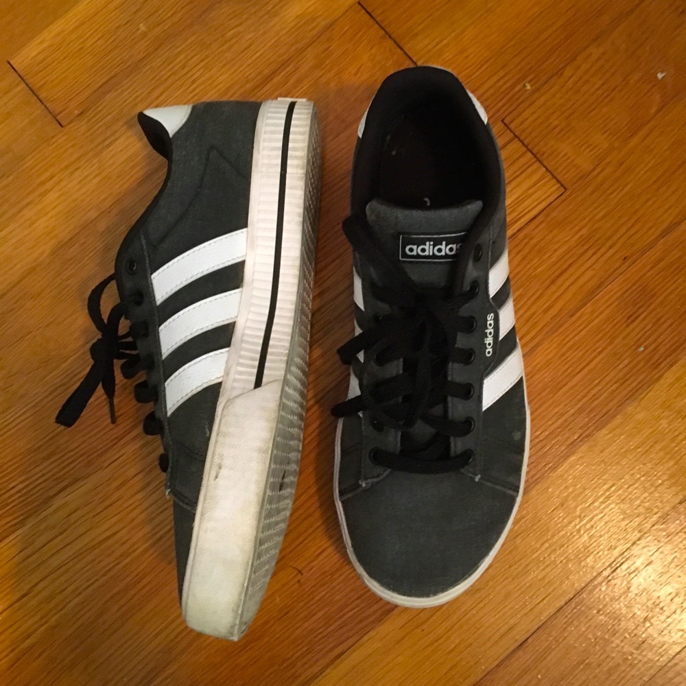 Grey and white adidas shoes!!